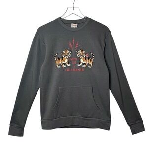 NEW Miss Ladybug Gray Tiger Meow Club California Soft Women's Sweatshirt Sz L